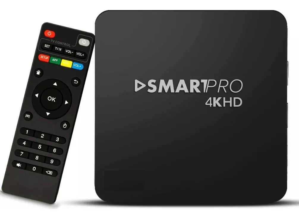 TV Box Smart Pro 4K com controle remoto